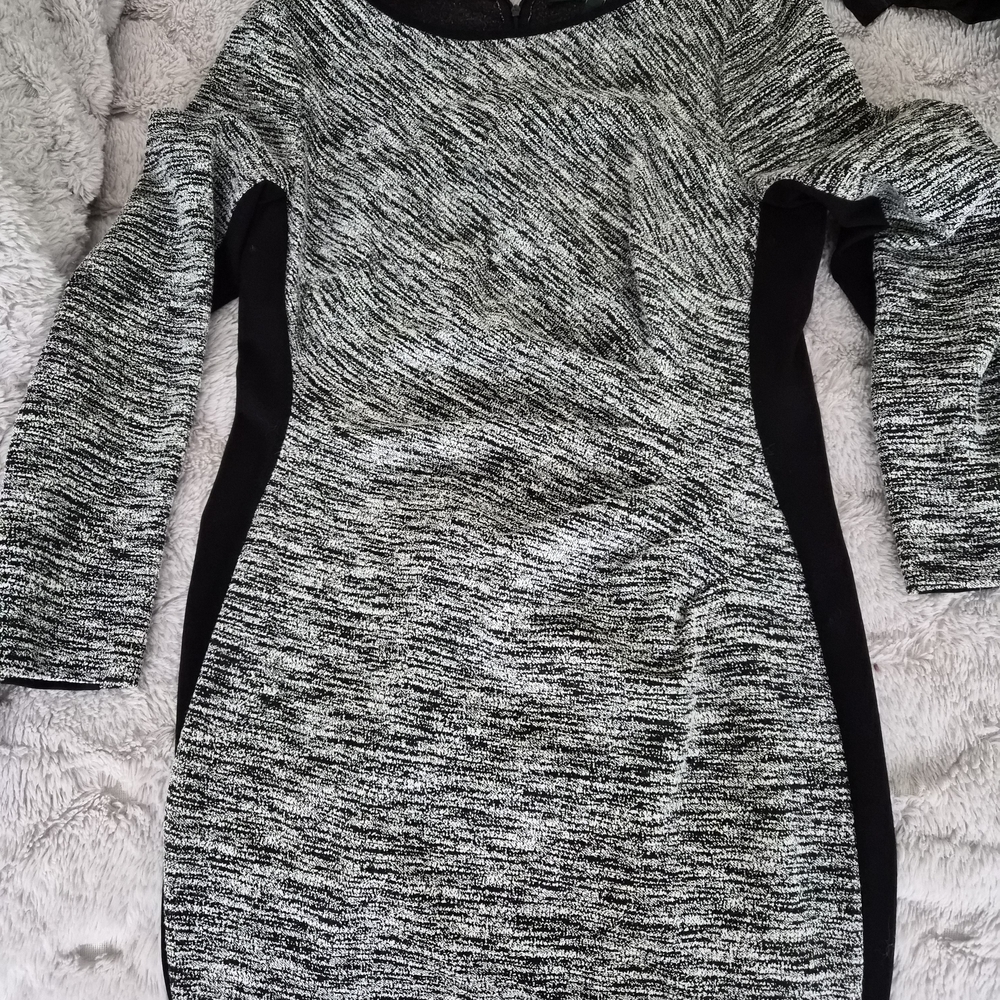 Polo by Ralph Lauren Black and Gray Long Sleeve Dress